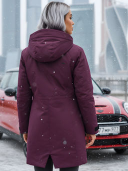 Парка зимняя женская с капюшоном бордового цвета 9538-1Bo - Mtforce фото 20