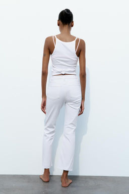 TRF CROPPED FLARE HIGH-WAIST JEANS - Zara фото 10