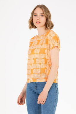 U. S. Polo Assn Женская оранжевая футболка с круглым вырезом - U.s. polo assn фото 2