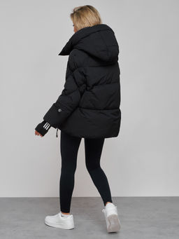 Зимняя женская куртка модная с капюшоном черного цвета 52306Ch - Holdluck фото 9