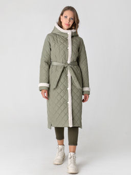 23416 Пальто оливковый - Dizzyway фото 2