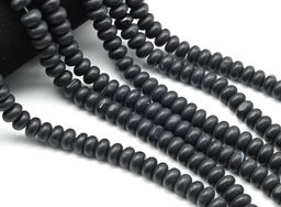 Бусины из агата черного диск 10*6мм матовый, 38см, 64 бусины Радуга камня