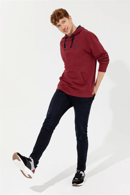 U. S. Polo Assn Мужская толстовка оверсайз с капюшоном вишневого цвета - U.s. polo assn фото 8