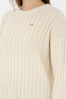 Женский кремовый свитер с круглым вырезом Неожиданная скидка в корзине - U.s. polo assn фото 7