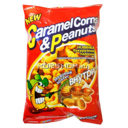 Кукурузные палочки "Карамель и арахис"/Caramel corn and peanuts CROWN, Корея, 72 г Акция