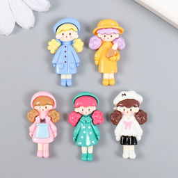 Декор для творчества пластик «Малышка нарядная» набор 5 шт. 3.5×1.9 см