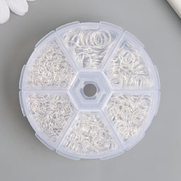 Кольца зажимные металл в шкатулке «Серебро», 880 шт., 8×8×2 см