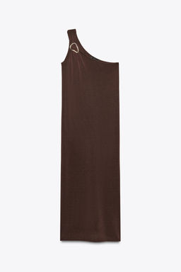ASYMMETRIC KNIT MIDI DRESS WITH TRIM - Zara фото 13