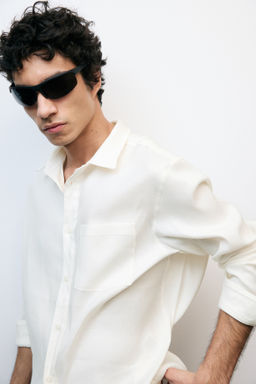 Camisa en mezcla de lino Easy Care Regular Fit - H&m фото 10