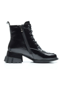 01-CYY11-1 BLACK Ботинки демисезонные женские (натуральная кожа, байка)