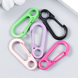 Цена за 5 шт. Основа для брелока карабин металл Фокси МИКС 0,7х1,4х3,1 см