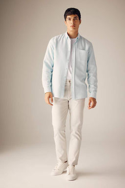 Рубашка приталенного кроя с длинным рукавом - Defacto фото 2