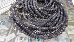 Бусы из граненного камня Обсидиан 4мм 45см