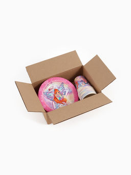 Посуда одноразовая бумажная на 10 персон: стаканы, тарелки, скатерть, ВИНКС