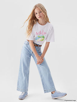 Wideleg K?z ?ocuk Jean Kapri