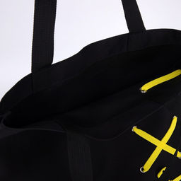 Сумка шопер, 35 х 1 х 40 см, с лентой, цвет черный - Nazamok фото 7