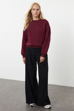 TRENDYOLMILLA Bordo Kal?n Ici Polarl? Yar?m Bal?kc? Yaka Relaxed/Rahat Kal?p Orme Sweatshirt TWOAW20SW0584  фото 2