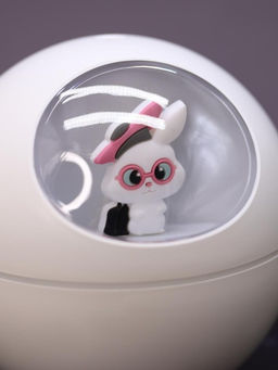 Настольный увлажнитель воздуха - ночник "Bunny in pink glasses", white, (портативный, USB)