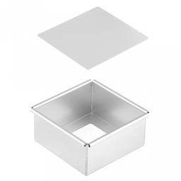 Форма для выпечки алюминиевая "Мастер" 10,2х10,2х5см, s0,8мм, съемное дно, загнутый край, в коробке (Китай)