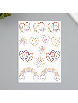 Цена за 2 шт. Переводные тату на тело цветные Будем счастливыми, 10.5?15.2 см