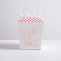 Цена за 5 шт. Коробка бонбоньерка, упаковка подарочная, With love, 8×7.5×6 см см