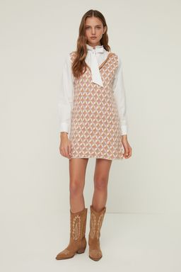 TRENDYOLMILLA Lacivert Mini Triko Gomlek Garni Detayl? Elbise TWOAW22SV0122  фото 4