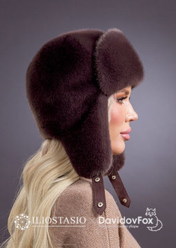 Шапка Ушанка экомех браун