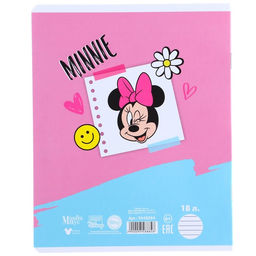 Цена за 10 шт. Тетрадь 12 листов, 5 видов МИКС, линейка, мелованная бумага, Минни Маус - Disney фото 3