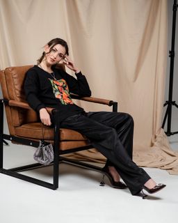 Удлинённый свитшот со вставкой ASTP052, джемпер, футер - Sahar art lab фото 12