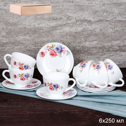 Чайный набор 12 предметов 220 мл картон / GB220/GD55-6A (7027) /уп 8/ Синяя роза - Галеонтрейд фото 7