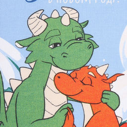 Набор полотенец Доляна Дракончики 28х46 см - 2 шт, 100% хл, рогожка 164 г/м2  фото 3