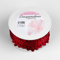 Лента фигурная «Крупный цветок», 40 мм, 9±0.5 м, бордовая