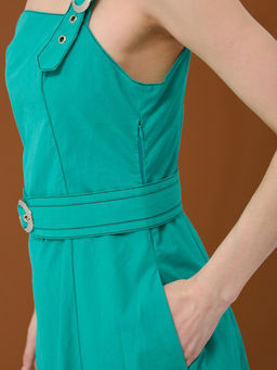 Сарафан с бретелями с металлической пряжкой 75% хлопок, 25% эластан