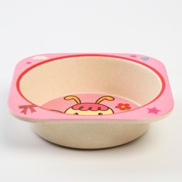 Набор бамбуковой посуды Бабочка, 5 предметов: тарелка, миска, стакан, вилка, ложка - Крошка я фото 5