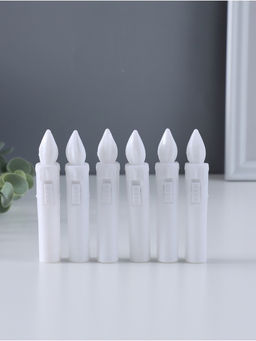 Цена за 6 шт. Светодиодная свеча, ночник LED RISALUX «Мини», 3×AG13, белый, 1.5×1.5×9 см