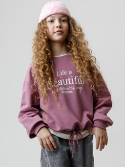 КР 302827/темная орхидея к595 джемпер (свитшот) для дев