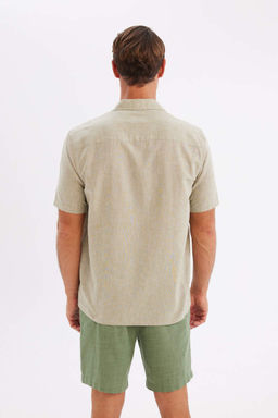 Рубашка стандартного кроя с воротником поло и короткими рукавами - Defacto фото 6