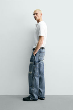 JEANS BOLSILLO CARPINTERO RELAXED FIT / Azul - Zara фото 4