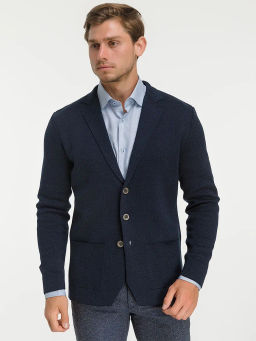 Кардиган мужской GREG G136Z-KF-зигзаг (синий/т.синий)