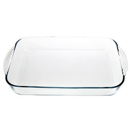 "Боркам (Borcam)" Форма стеклянная жаропрочная 3,85л, 40х25х6см, прямоугольная, с ручками, цветная коробка, Pasabahce (Турция)