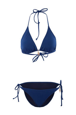 Lacivert Kapl? Charml? Klora&Suya Dayan?kl? Uzun Omurlu LYCRA®XTRA LIFE Bikini Tak?m? TBESS26BT00135