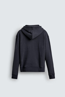WAFFLE TEXTURED ZIP-UP SWEATSHIRT - Zara фото 8