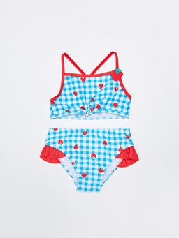 Ekose Bask?l? K?z Bebek Bikini