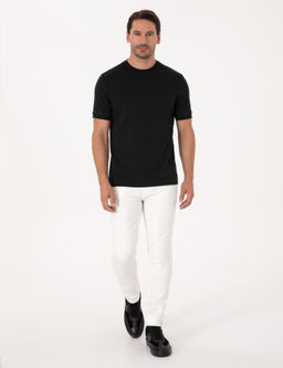 Siyah Regular Fit %100 Pamuk Bisiklet Yaka Basic T-shirt - Cacharel фото 4