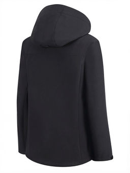 Ветровка женская софтшелл виндстоппер с капюшоном спортивная черного цвета 9616_1Ch
