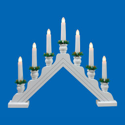 UDL-L7301-007/SWA/WW WHITE BRIDGE Фигура Новогодняя горка, 39,5х30,5см. 7 миниламп накаливания. Теплый белый свет. Корпус белый. Материал дерево. TM Uniel