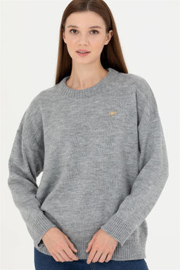 Женский серый меланжевый свитер - U.s. polo assn фото 3