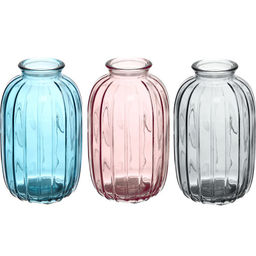 Цена за 4 шт. Ваза стеклянная "Блум" 7*12см микс цветов