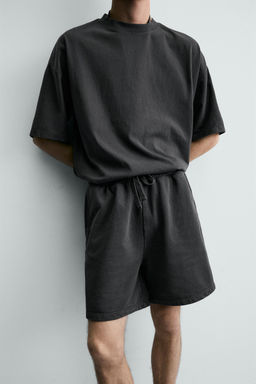 BERMUDA JOGGER B?SICA LAVADA / Antracita oscuro