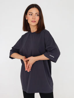 Футболка овер unisex, графит - Inzibe фото 2